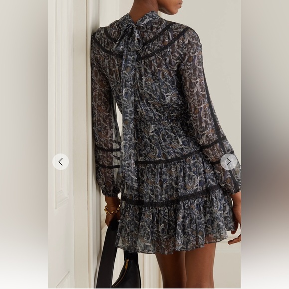 NWT $650 Veronica Beard Rahla Sheer Minidress, Size 6 ( fits 4-6), 97% Silk - Picture 5 of 12